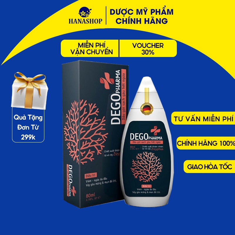 Dầu Gội Đầu DEGO PHARMA 80ml Dứt Điểm Gàu Ngứa & Nấm Da Đầu