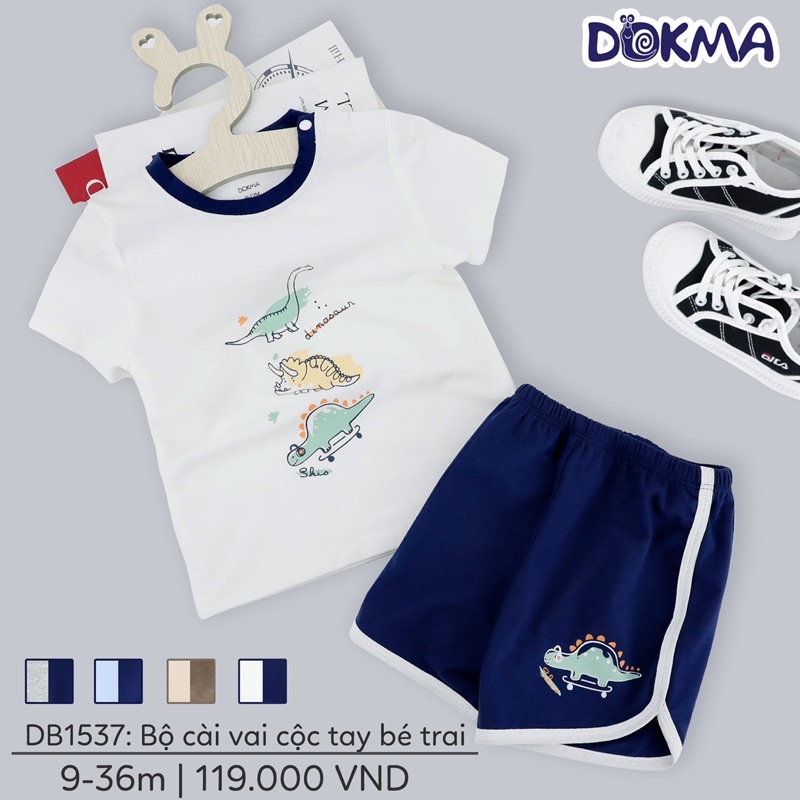 Bộ cộc tay cài vai Bé Trai Dokma DB1537 (12-36m)