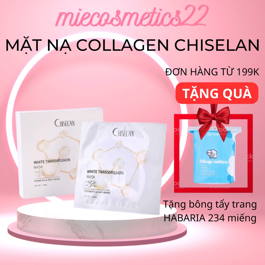 Mặt nạ bổ sung Collagen Chiselan giúp dưỡng trắng, ngừa lão hoá, làm căng bóng làn da
