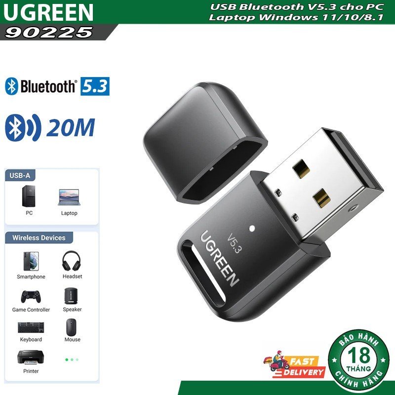 Bluetooth 5.3 USB Adapter Ugreen 90225 Chính hãng CM591 