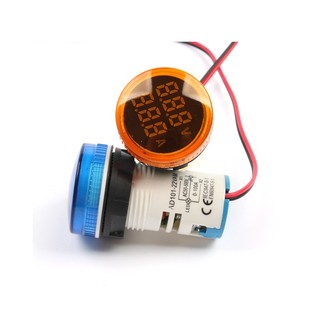 Đèn báo hiển thị kép Volt (50-500V) + Ampe(0-100A) phi 22