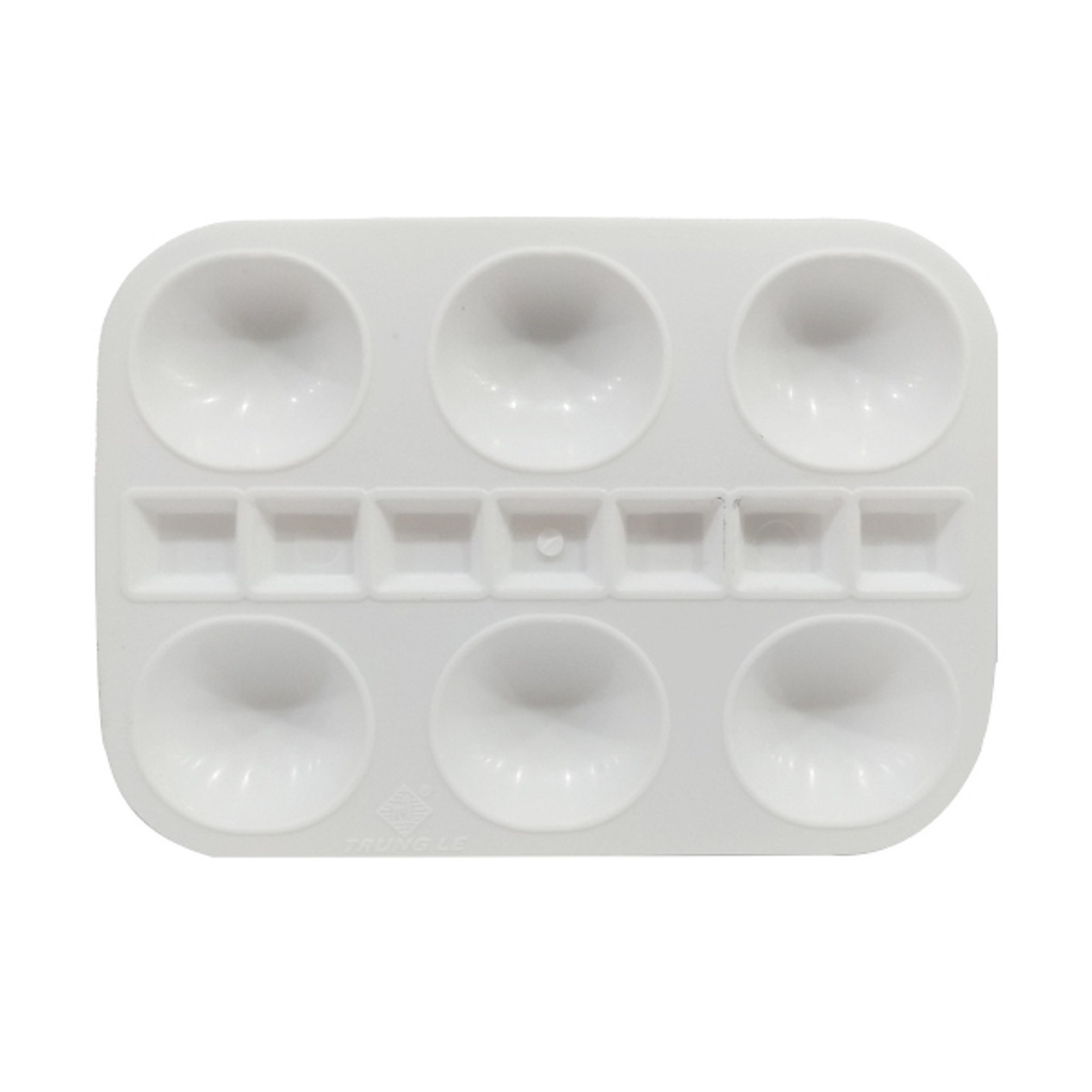 Khay pha màu màu đôi, palette gập có nắp đậy hình chữ nhật, oval