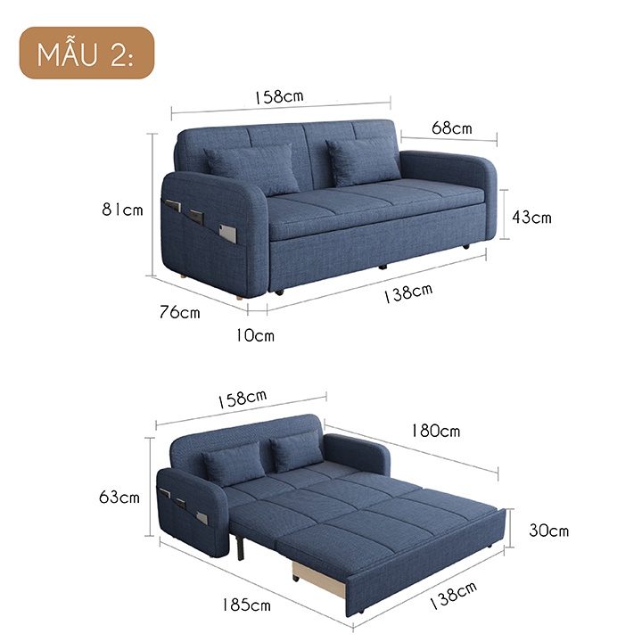 Sofa Giường Thông Minh Kiêm Ghế Sofa Khung Sơn Tĩnh Điện Đa Năng Có Ngăn Chứa Đồ - Bảo Hành 3 Năm | BigBuy360 - bigbuy360.vn