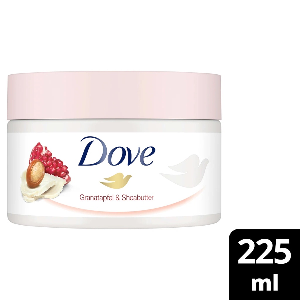Tẩy Da Chết DOVE, Tẩy Da Chết Body Giúp Da Sáng Mịn Hàng Nội Địa Đức Chính Hãng Hũ 225ml
