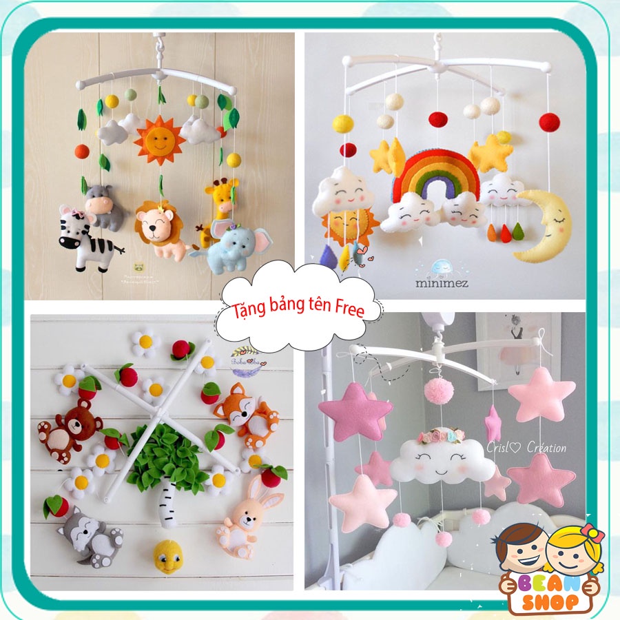 Đồ chơi treo nôi cho bé kích thích thị giác trẻ sơ sinh mẫu thú cưng
