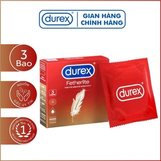 Bao cao su Durex Fetherlite siêu mỏng, size 52.5mm, 1 bao/hộp, chính hãng