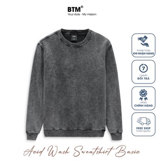 Áo nỉ dài tay nam acid wash sweatshirt basic - 6.484 - btm studios