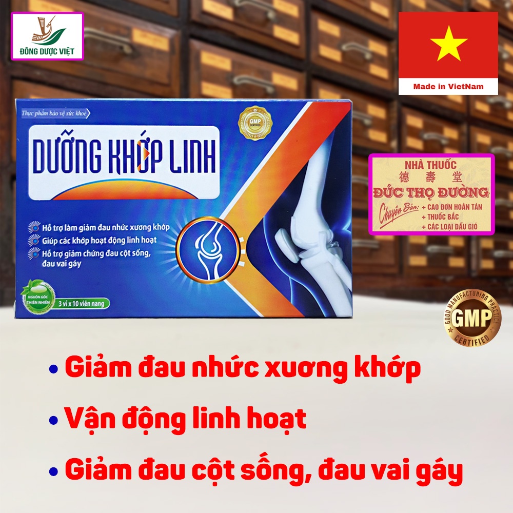 Dưỡng Khớp Linh Đông Dược Việt - Hộp 30 viên - Đau nhức xương khớp, đau vai gáy, thoái hóa khớp