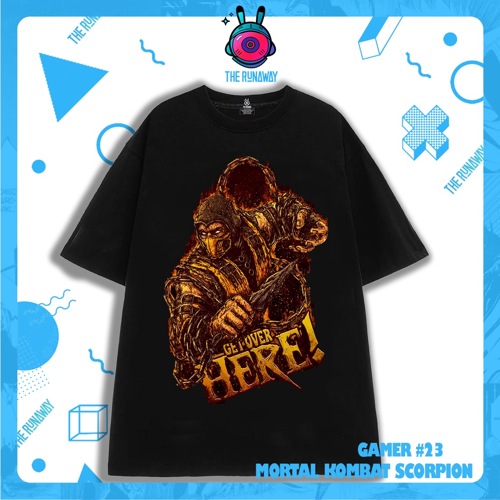 Áo phông Gamer #23 : Mortal Kombat Scorpion - Get over Here by The Runaway form xuông Unisex Cotton 100% cho nam nữ