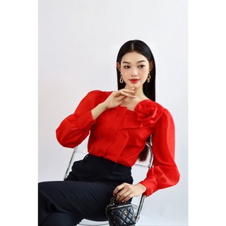 Áo đỏ hoa thời trang thiết kế cao cấp - Angel V