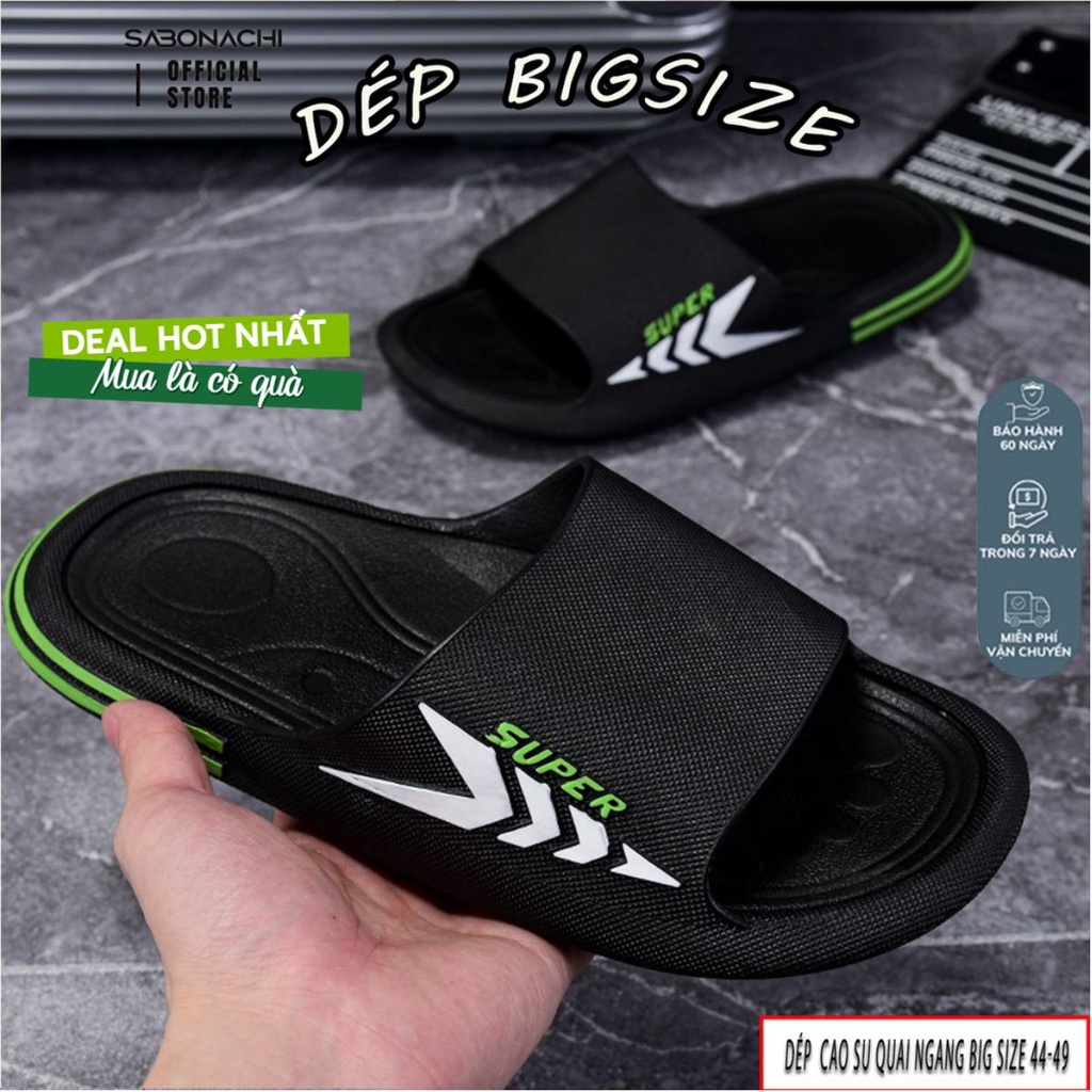 Dép Bigsize Nam Quai Ngang Thời Trang , Size 44 - 49 Bàn Chân Bư, Đế Cao Su Bền,Đẹp,Phong Cách
