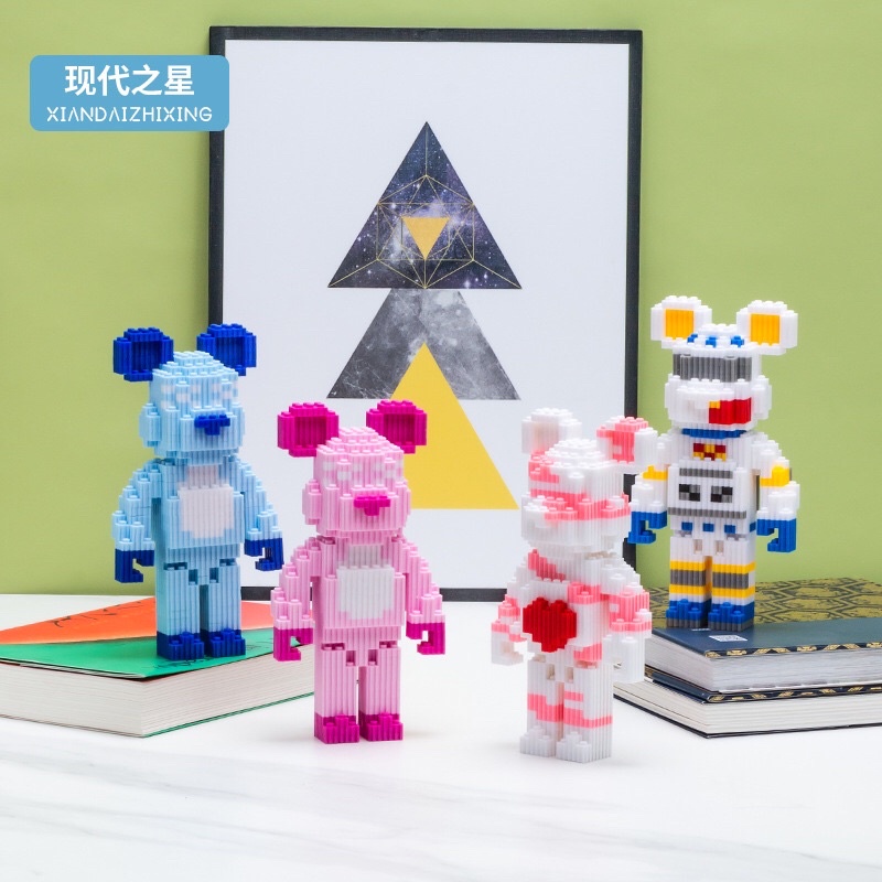 [Tặng búa]Lego gấu bạo lực - Lego bearbrick 20cm