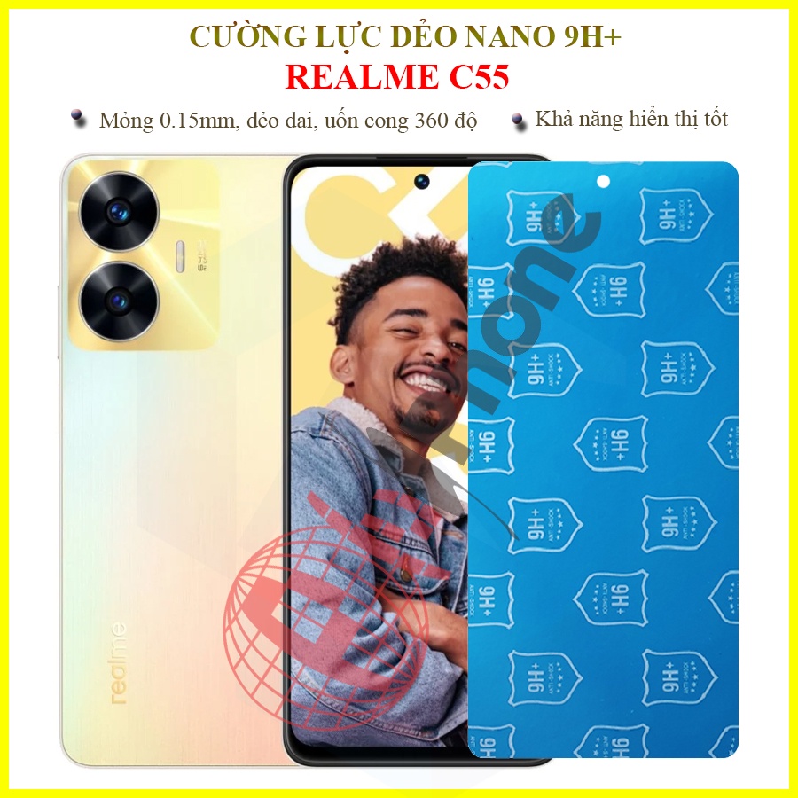Dán cường lực dẻo nano trong suốt cho Realme C55
