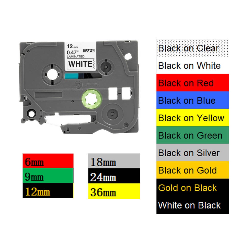 Cuộn Băng Keo P-Touch TZe TZ 231 131 631 PT-H107B PT-H110 PT-E110VP PT-D200 PT-D210 PT-P300BT PT-D450 PT-D600 PT-P700 PT-P750W