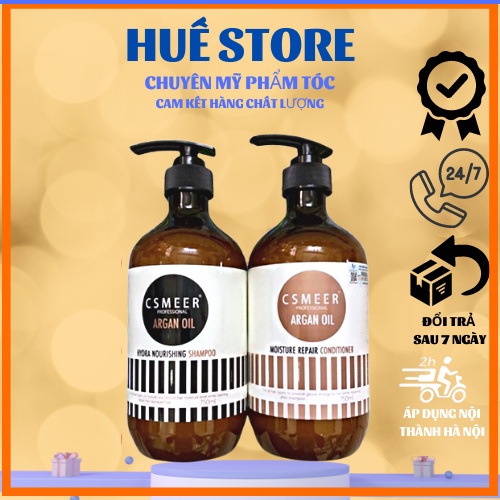 Cặp Dầu Gội Xả CSMEER ARGAN OIL 500ML Phục Hồi Hư Tổn - CHÍNH HÃNG HUẾ STORE