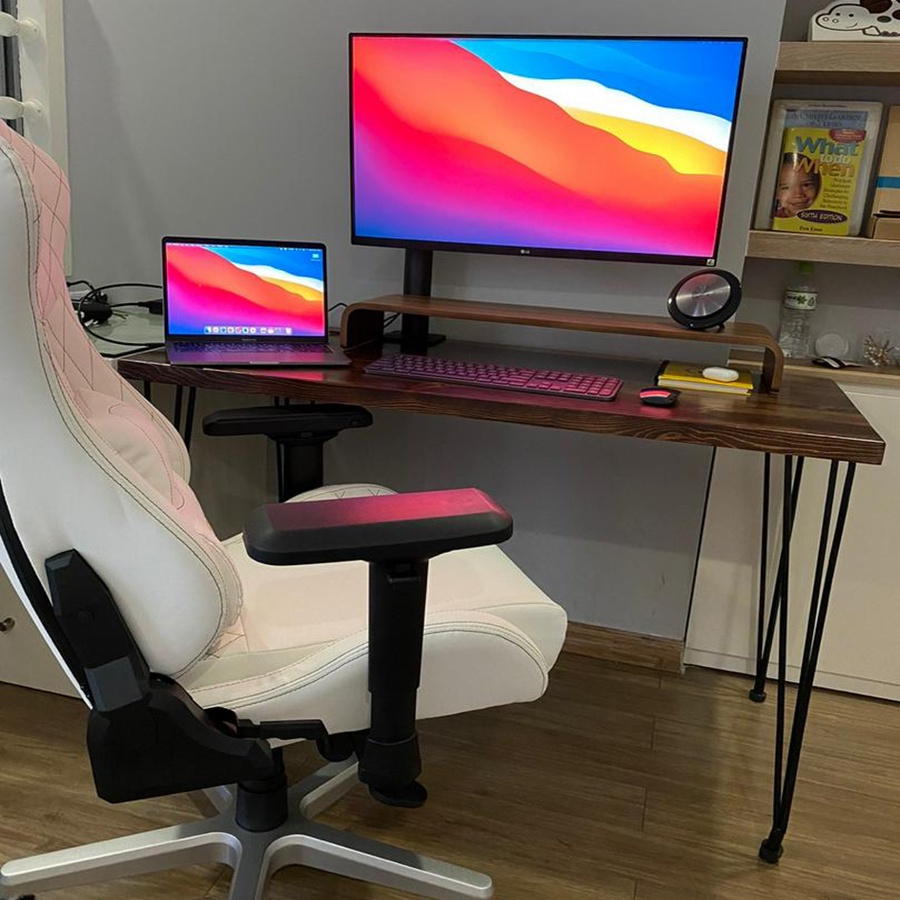 Bàn làm việc gỗ thông chân sắt Vintage - bàn làm việc gỗ tự nhiên 100% gỗ thông 1m4  - Nhỏ Decor