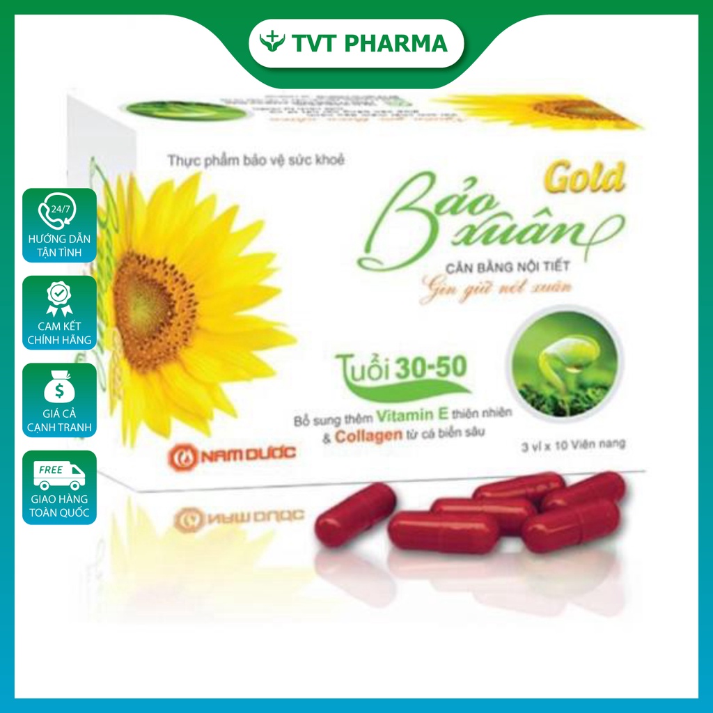 Viên Uống Bảo Xuân Gold Cân Bằng Nội Tiết, Gìn Nét Thanh Xuân