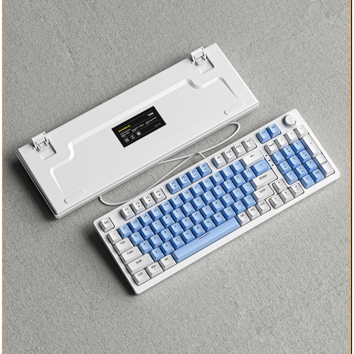 Bàn Phím Cơ Cao Cấp ZA9801 Có Núm Xoay Và Hotswap LED RAINBOW