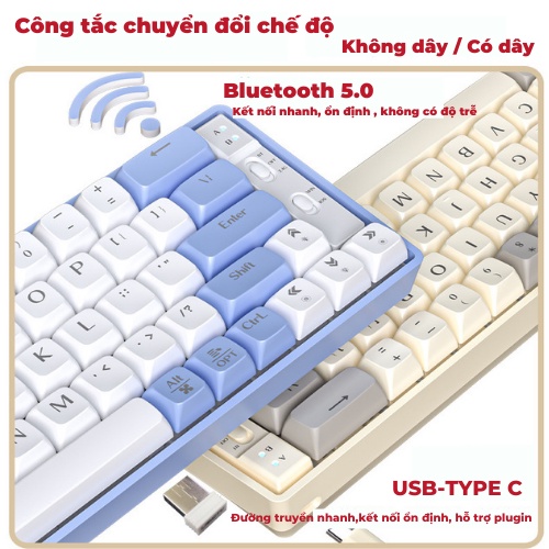 Bàn phím cơ LangTu Gk65 GK69, golden switch, hotswap.  layout 65-69 phím, đèn led rgb, pin 7 ngày, bảo hành 12 tháng | BigBuy360 - bigbuy360.vn