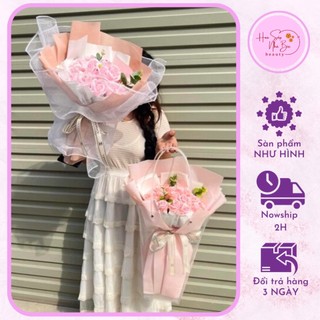 Bó hoa sáp siêu to khổng lồ mix hoa khô tự nhiên, hoa hồng sáp bó 25 bông cực sang chảnh - Hoa Sáp Nhà