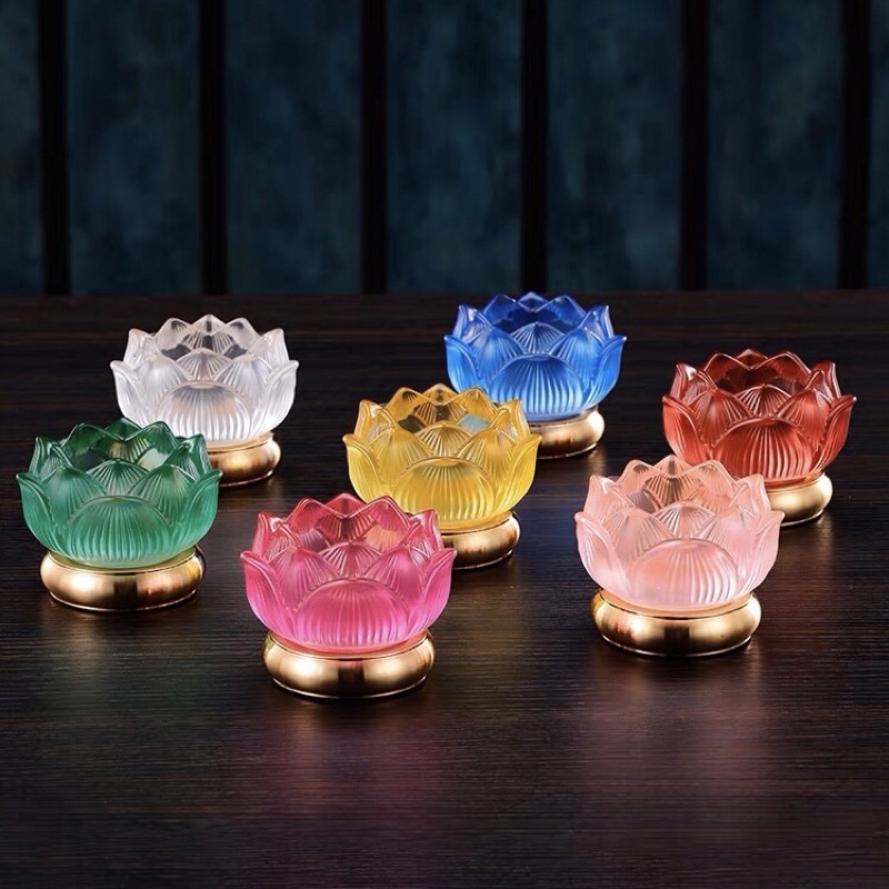 Set 7 món ĐẾ NẾN LƯU LY nhiều màu nhiều loại
