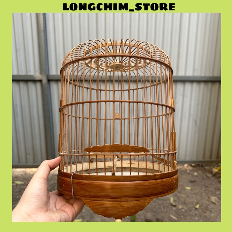 Lồng khuyên lùn đen, lồng nuôi chim khuyên loại lùn chất liệu trúc xử lý đen dễ dùng
