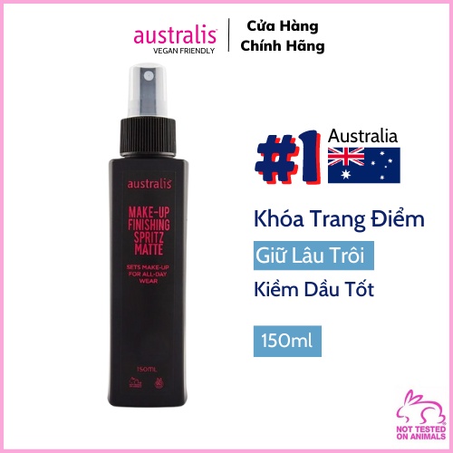 Xịt Khóa Trang Điểm Kiềm Dầu Giúp Giữ Lớp Make Up Lâu Trôi - Australis Make Up Finishing Spritz Matte 150ml