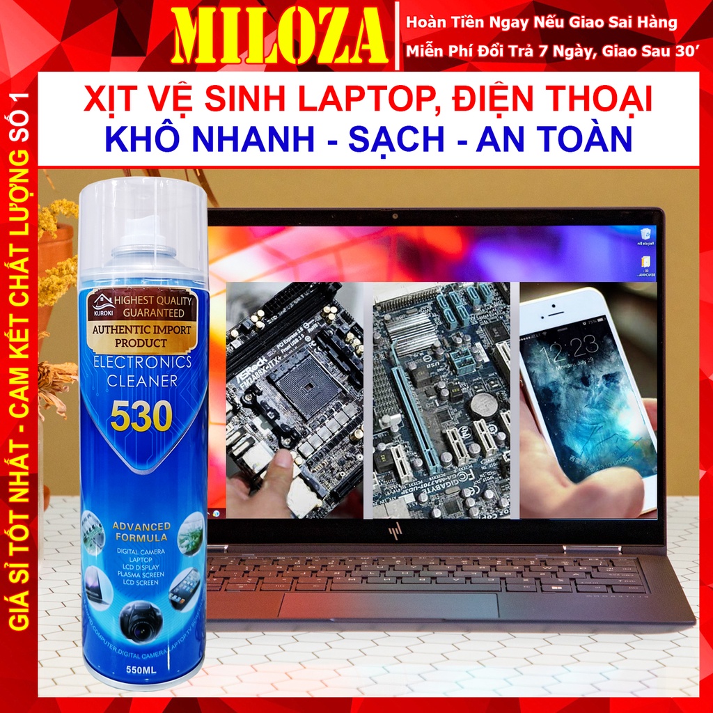 Vệ Sinh Máy Tính - Làm Sạch Máy Ảnh, Laptop, Điện Thoại, Đồ Điện - Tẩy Rửa Mạch Điện Tử - Khô Nhanh, An Toàn MILOZA