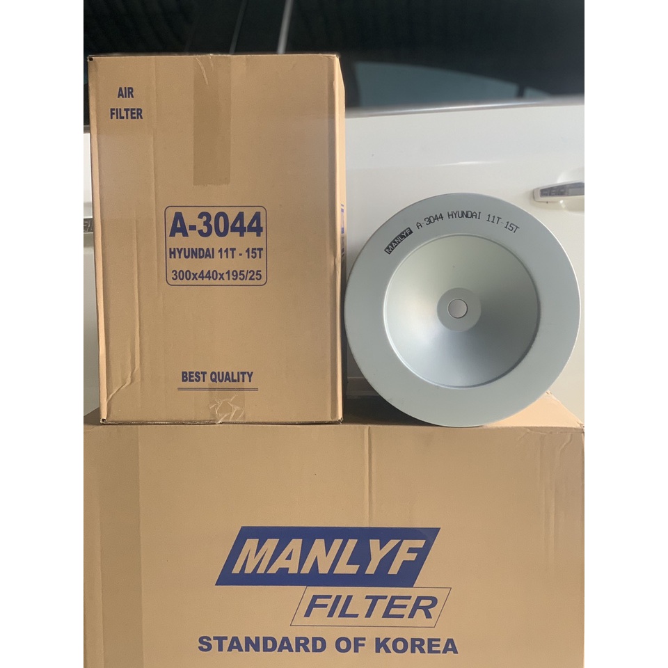 Lọc gió động cơ Manlyf A-3044A cho Xe tải Hyundai 15 tấn (300x440x195/25)