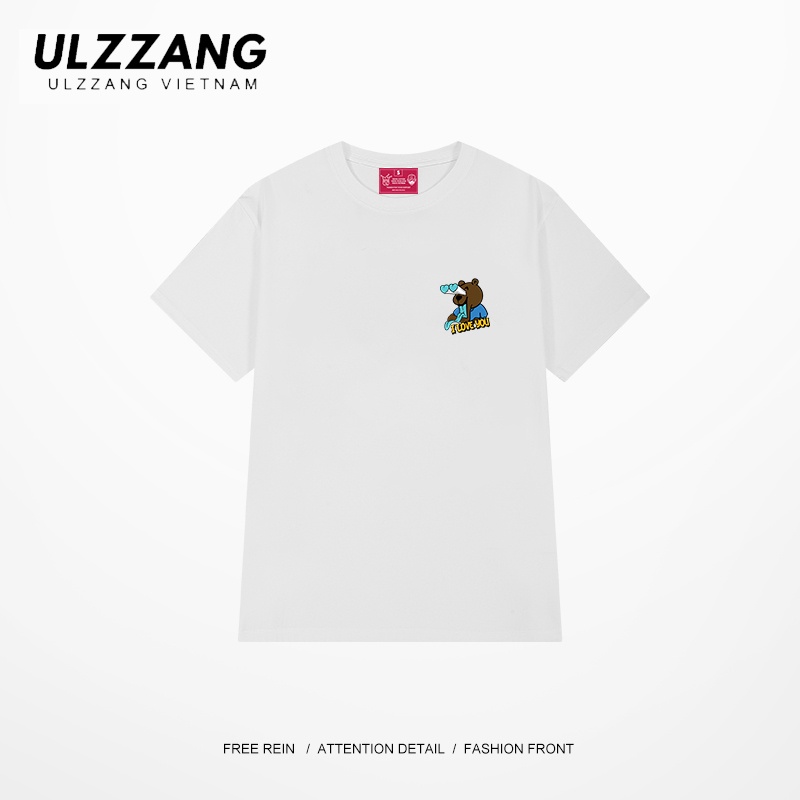 Áo thun unisex local brand ULZZ ulzzang form dáng rộng tay lỡ in hình i love you boo