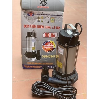 Bơm chìm Thiên Long thuần Yến 1,5kw-2hp inox họng đẩy 42mm