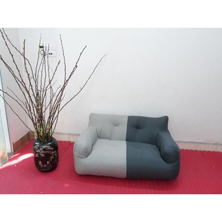 Ghế SoFa lười hạt xốp công nghệ Nhật, màu xám đậm + xám nhạt