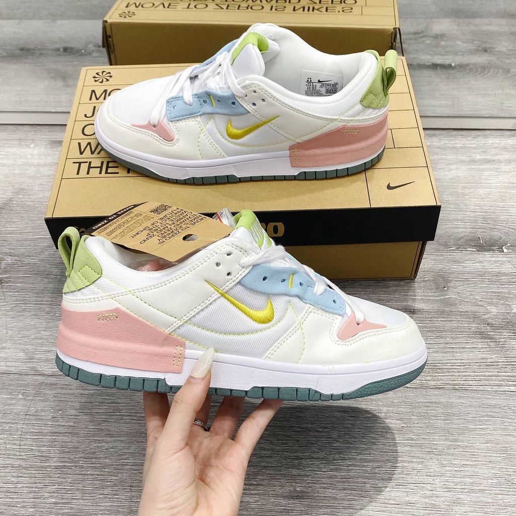 Full box+quà tặng🎁Giày sneaker _𝗻𝗶𝗸𝗲_sb dunk disrupt 2 “easter” cầu vòng 7 màu thể thao nữ