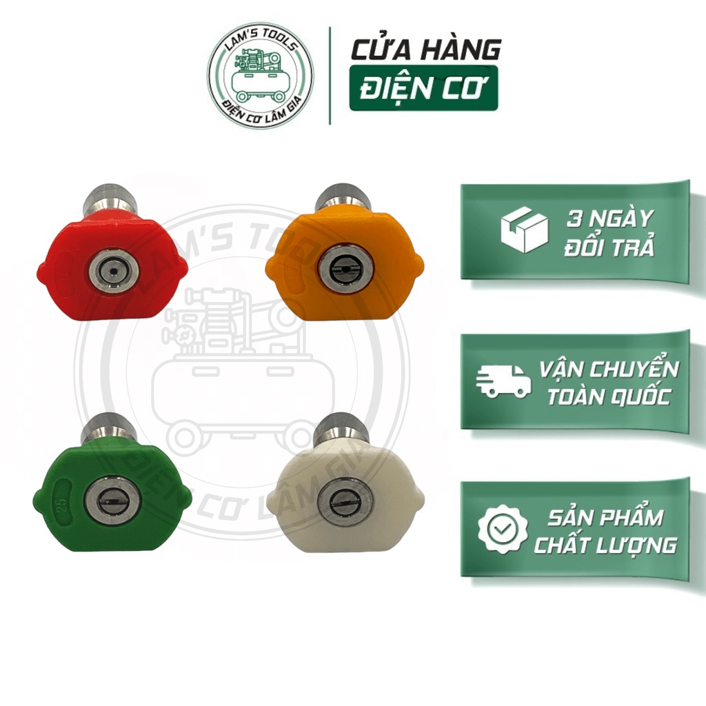 Béc phun rửa xe cao áp 0-15-25-40 độ