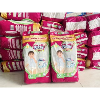 Combo 2 bịch tã/bỉm quần bobby size xl84/xl84+12/xxl76 miếng - hàng chính hãng