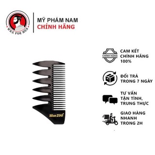 Lược Tạo Kiểu Bluezoo Đen – Set 4 Món Tạo Texture, Chải Tóc, Xỉa Form – Phụ Kiện Barber Chuẩn Salon