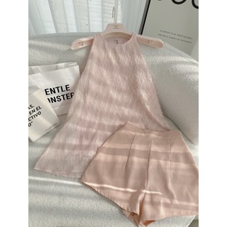 SET ÁO LÔNG CỔ YẾM KÈM SHORT
