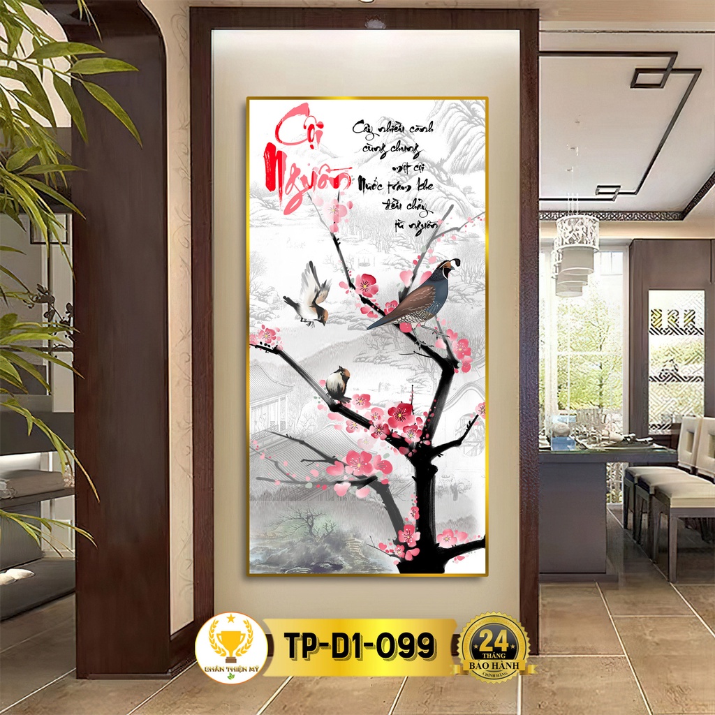Tranh Treo Tường Decor Chữ Cội Nguồn Thư Pháp Tráng Gương CHÂN THIỆN MỸ, Quà Tặng, Trang Trí Phòng TP-D1-099