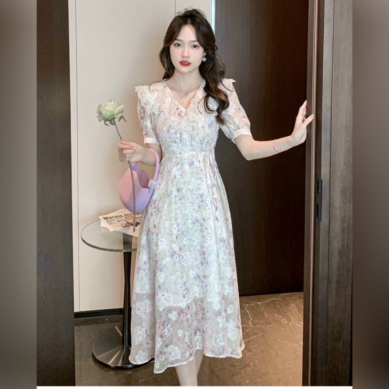 𝐇𝐀̀𝐍𝐆 𝐍𝐇𝐀̣̂𝐏- ĐẦM HOA CỔ PHỐI REN CAO CẤP