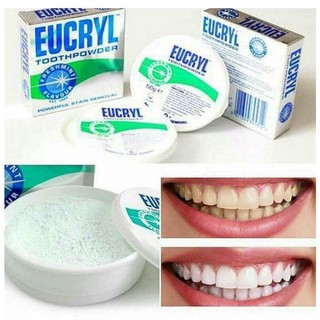 [ COMBO TRẮNG RĂNG EUCRYL 50g ] combo gồm tuýp kem + bột đánh trắng răng