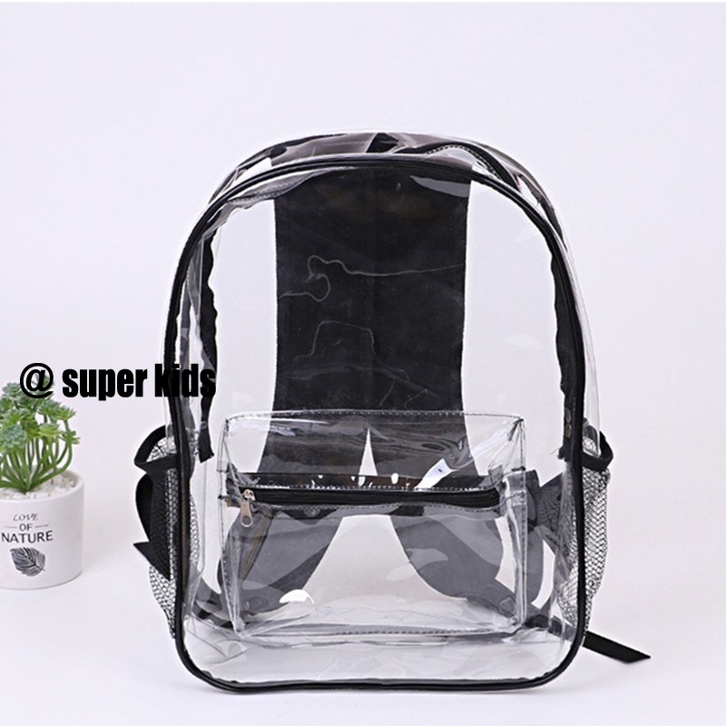 SUPER KIDS Balo Nhựa PVC Trong Suốt Thời Trang Cho Học Sinh