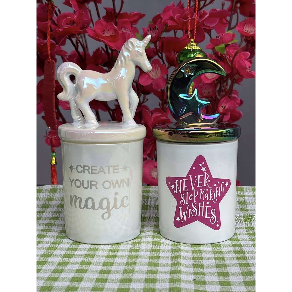 Nến Thơm Phòng Chiết Xuất Hoa Gỗ Thiên Nhiên Unicorn Kì Lân Óng Ánh