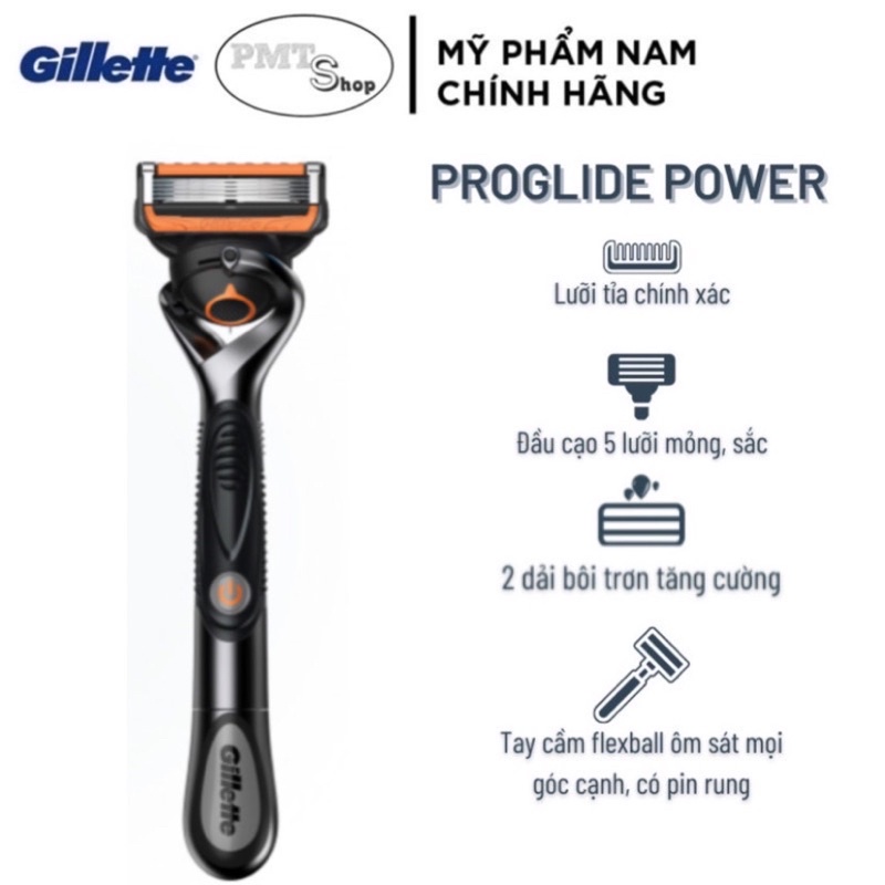 (Chính hãng) Dao cạo râu Gillette Fusion5 +1 Proglide Power Fusion 5 Proshield Bộ cán , Hộp Lưỡi thay thế vỉ 8 , 4 cái