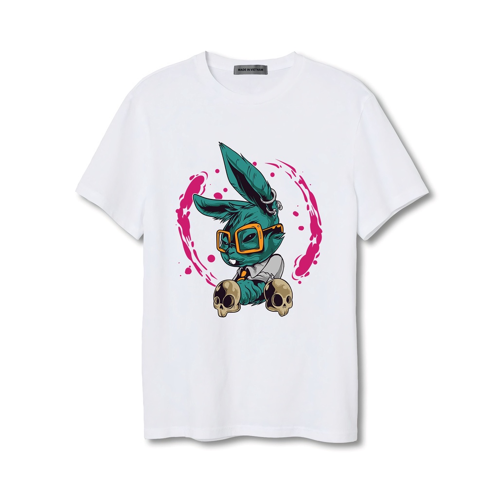 Áo Thun Made in Việt Nam Cotton 100% The Pink Rabbit Oversize, áo phông tay lỡ nam nữ Hè Thu 2023 hình in nhiệt