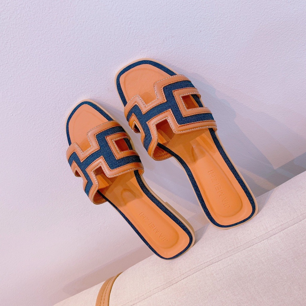 DÉP CHỮ H 2 MÀU THỜI TRANG QUẢNG CHÂU CAO CẤP DE3248