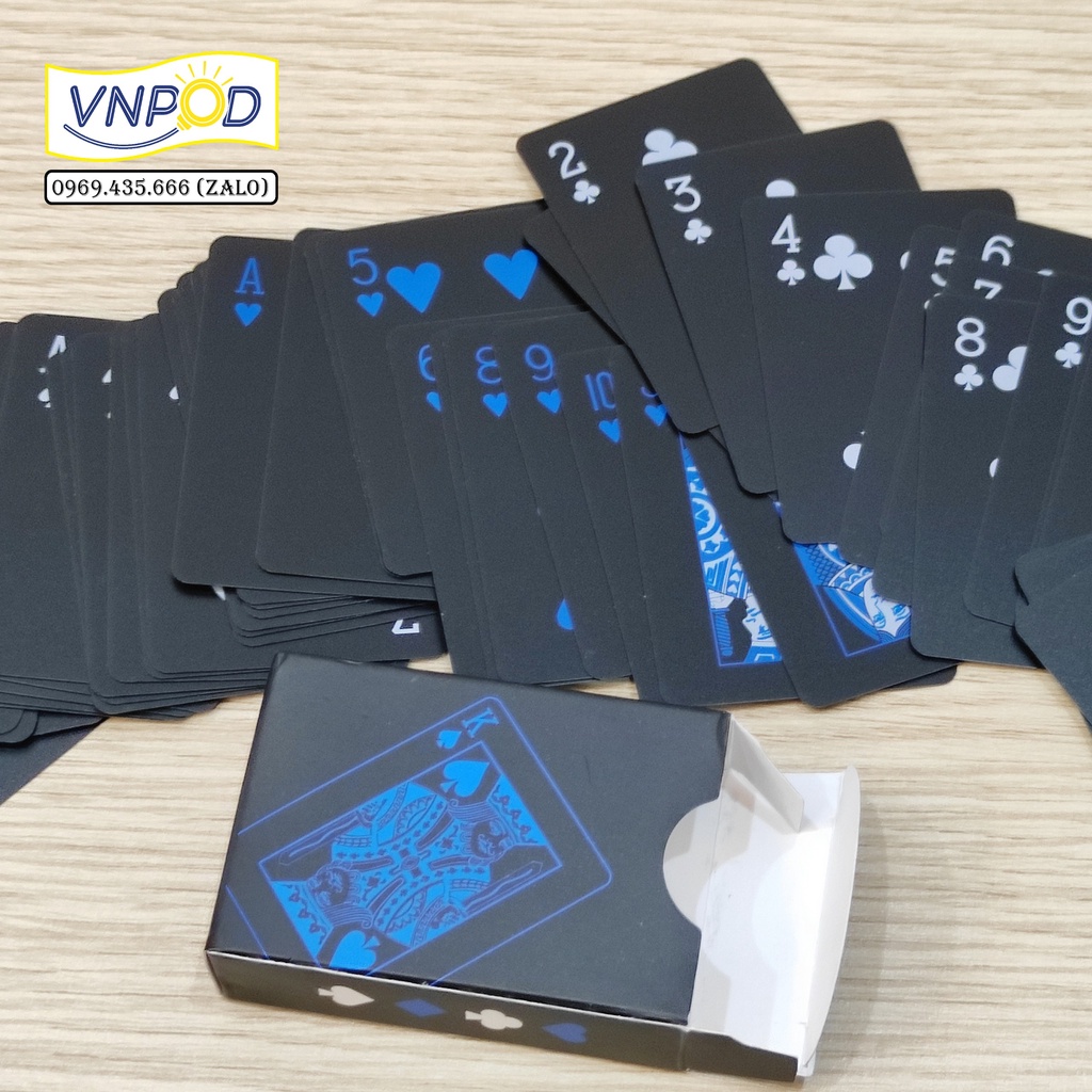 Bộ bài tây bằng nhựa màu đen chống thấm nước Mini