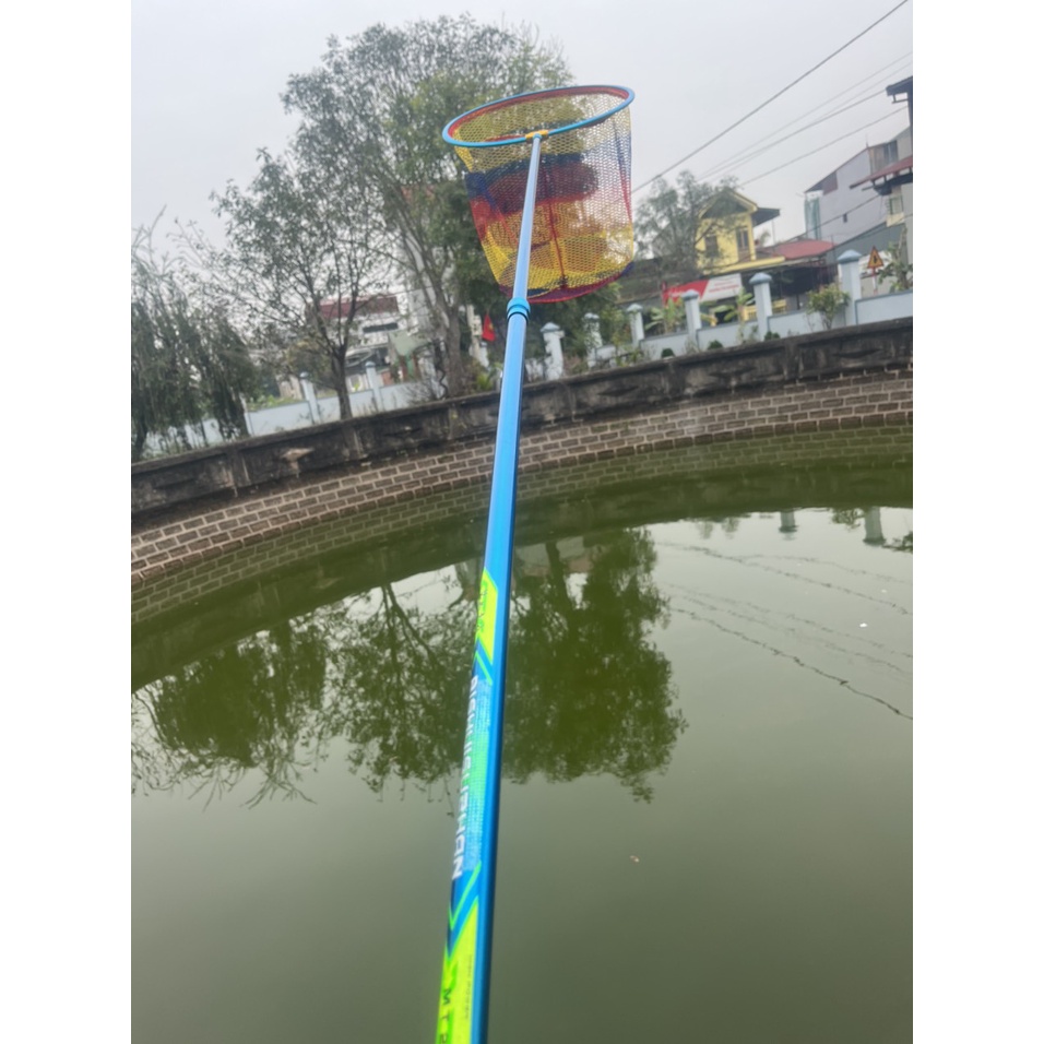 Gác cần và cán vợt câu đài carbon 2.1m, 2.4m, 2.7m, 3.0m siêu rẻ, màu xanh nước biển