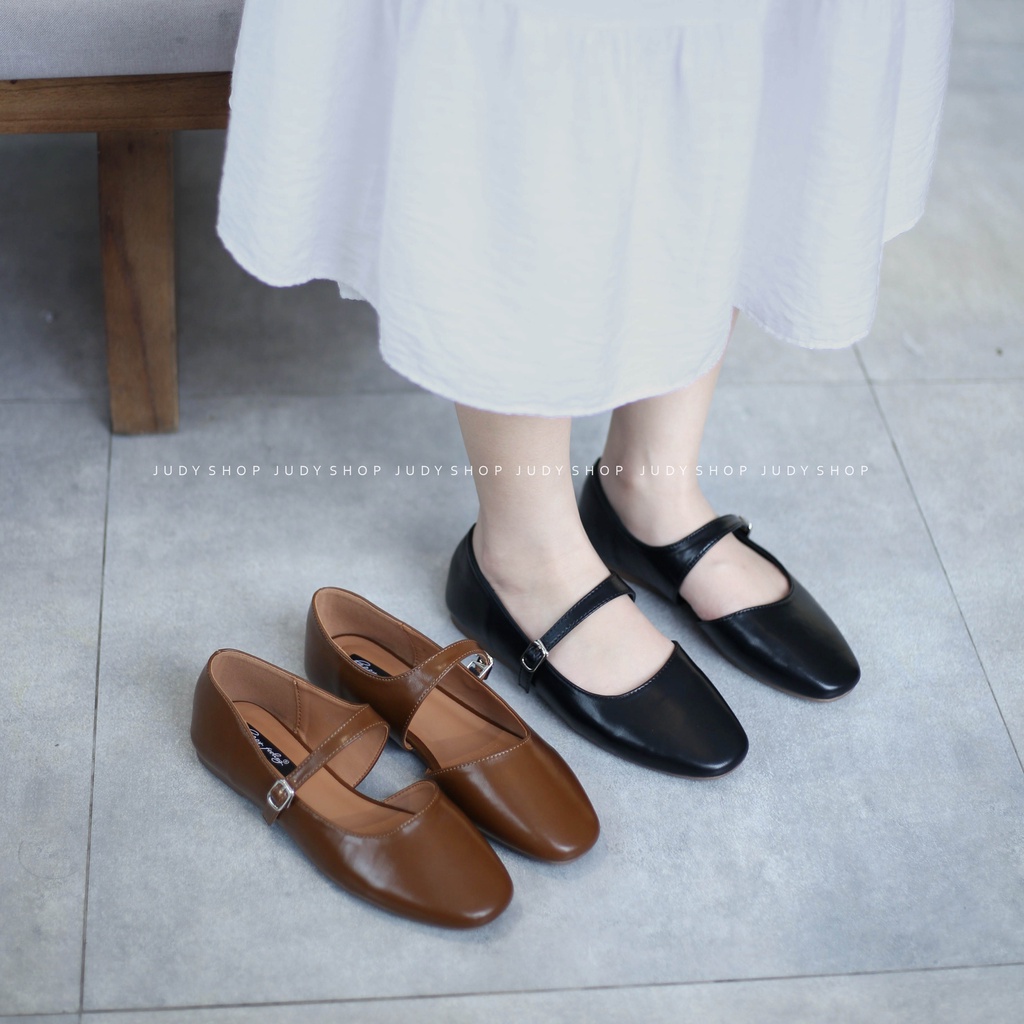 Giày Búp Bê - Giày Bệt HAPPY FEELINGS Quai Ngang Hở Sườn Da Mềm QCCC