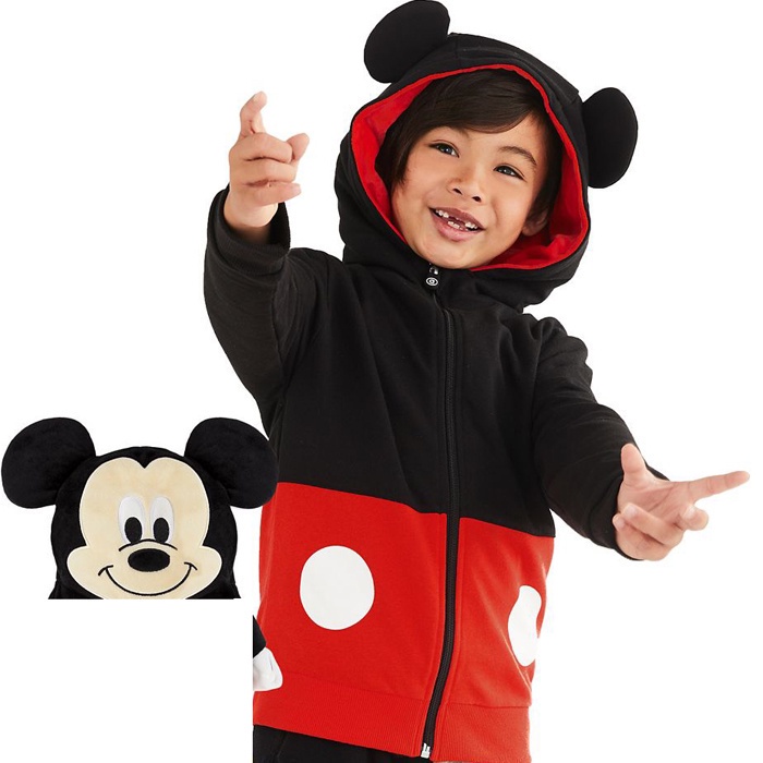 Áo khoác cho bé hàng Disney VNXK cực đẹp cực chất màu đen phối đỏ Mickey Mouse