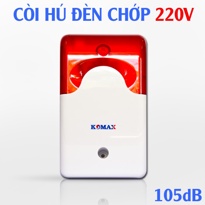 CÒI HỤ BÁO ĐỘNG KÈM ĐÈN CHỚP LED  có 3 dòng điện áp riêng biệt 12V, 24V và 220V, còi hú báo trộm báo cháy có đèn